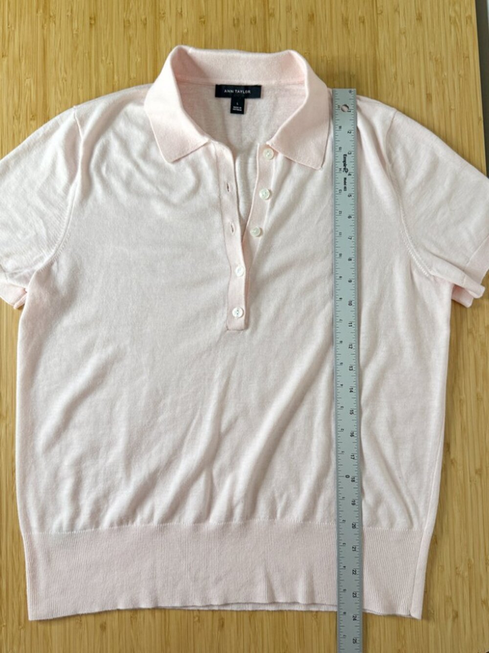 Ann Taylor Polo Sweater Blush Haze Light Pink Size Large - Picture 6 of 7